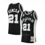 Maillot San Antonio Spurs Tim Duncan #21 Mitchell & Ness 2001-02 noir